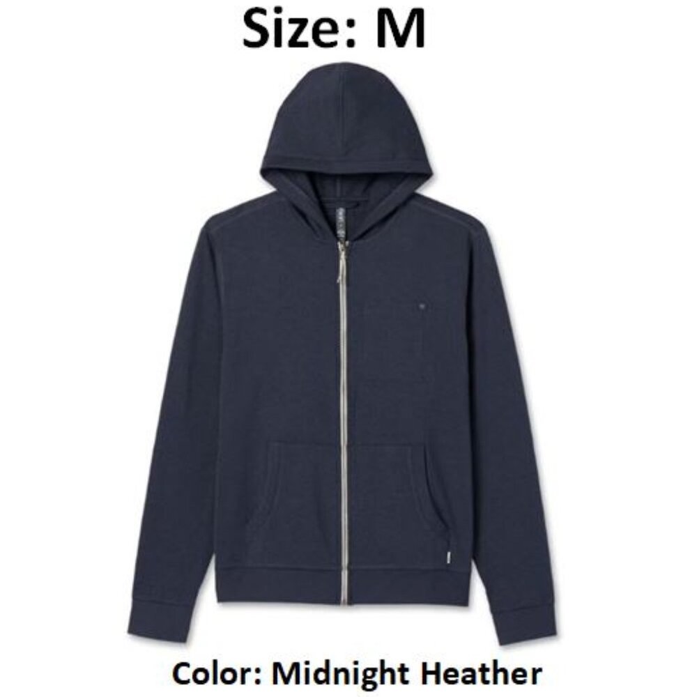 NEW Vuori Men's Coronado Hoodie Midnight Heather Navy Blue Size: M Medium